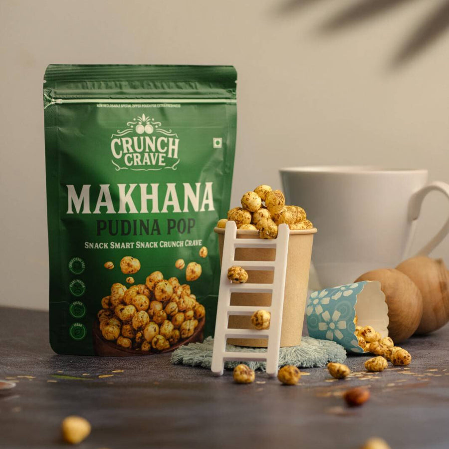 Pudina Pop – Mint Masala by CrunchCrave – Roasted & Flavoured Makhana(45g) Pudina Pop – Mint Masala by CrunchCrave – Roasted & Flavoured Makhana(45g)