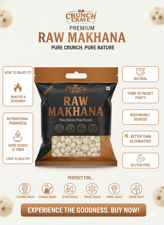 Raw Makhana - by CrunchCrave(250g) Raw Makhana - by CrunchCrave(250g)