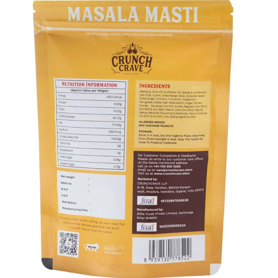 Masala Masti– Desi Tadka by CrunchCrave – Roasted & Flavoured Makhana(45g) Masala Masti– Desi Tadka by CrunchCrave – Roasted & Flavoured Makhana(45g)