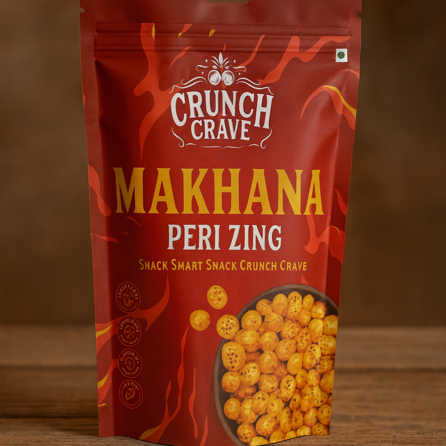 Peri Zing – Spicy Kick by CrunchCrave – Roasted & Flavoured Makhana(45g) Peri Zing – Spicy Kick by CrunchCrave – Roasted & Flavoured Makhana(45g)