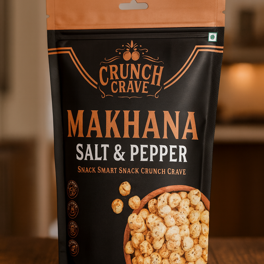 Salt & Pepper – Bold Seasoned by CrunchCrave – Roasted & Flavoured Makhana(45g) Salt & Pepper – Bold Seasoned by CrunchCrave – Roasted & Flavoured Makhana(45g)