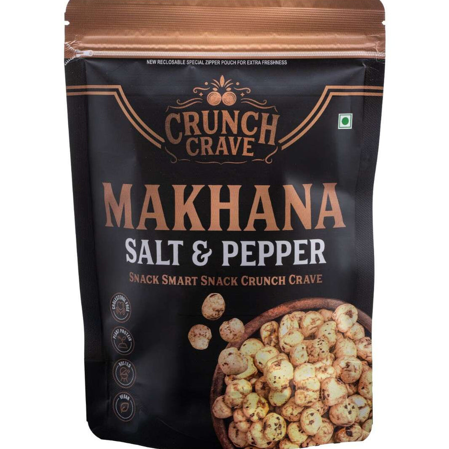 Salt & Pepper – Bold Seasoned by CrunchCrave – Roasted & Flavoured Makhana(45g)