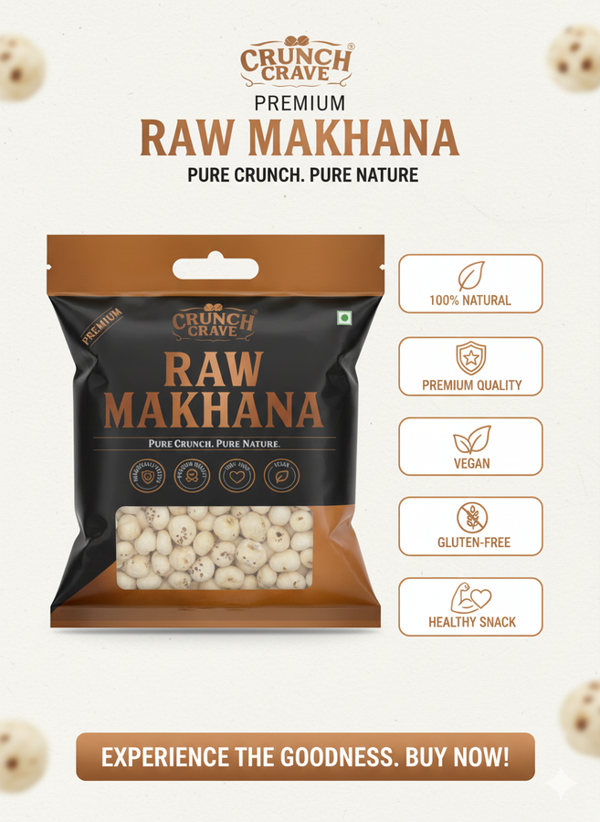 Raw Makhana - by CrunchCrave(250g)