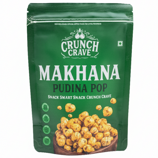Pudina Pop – Mint Masala by CrunchCrave – Roasted & Flavoured Makhana(45g)