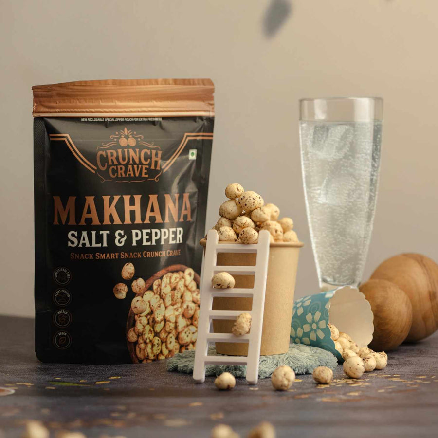 Salt & Pepper – Bold Seasoned by CrunchCrave – Roasted & Flavoured Makhana(45g)